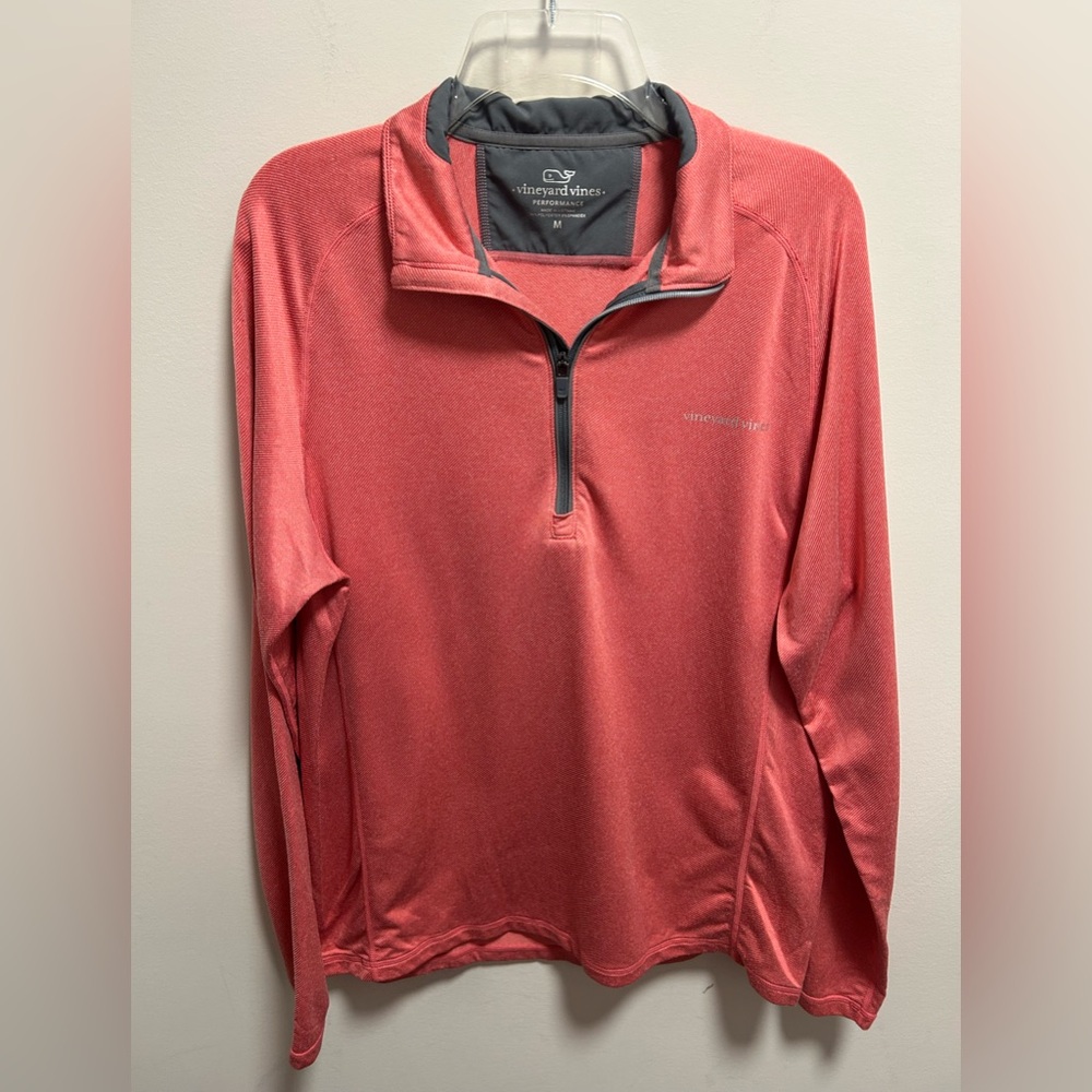 Vineyard Vines Men's Pink Quarter-Zip Pullover
